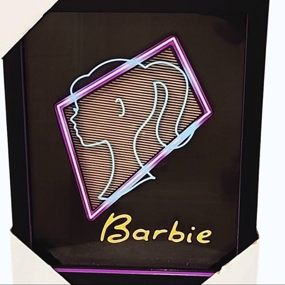Barbie Neon Barbie Logo Head Framed Wall Art